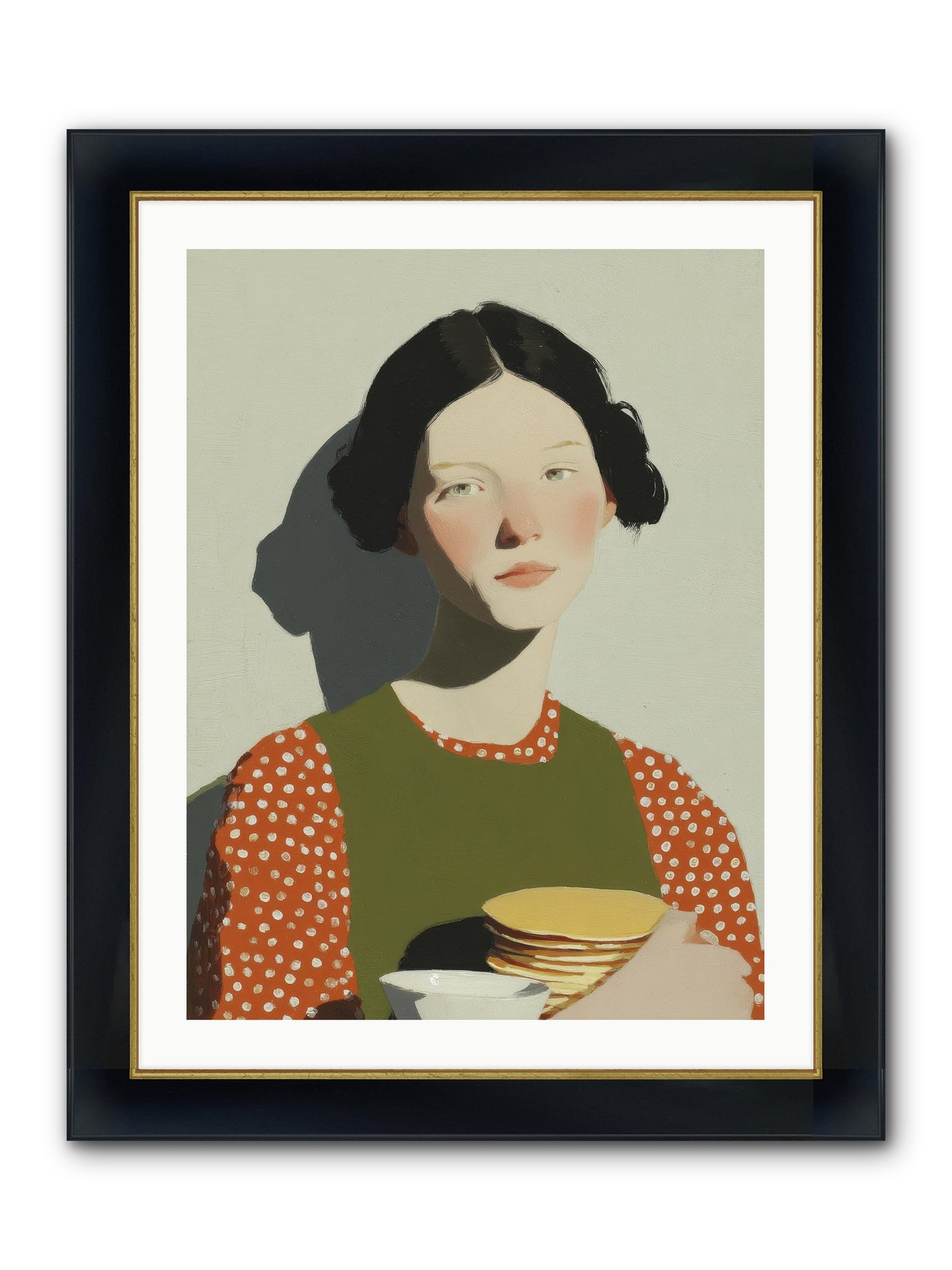 Gilded Stillness Framed Print - Wide Black w/Gold 24x32
