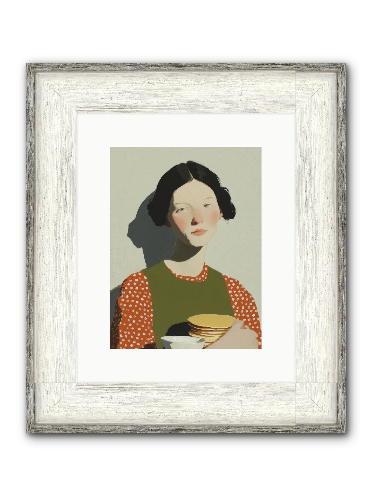 Gilded Stillness Framed Print - Driftwood White 9x12