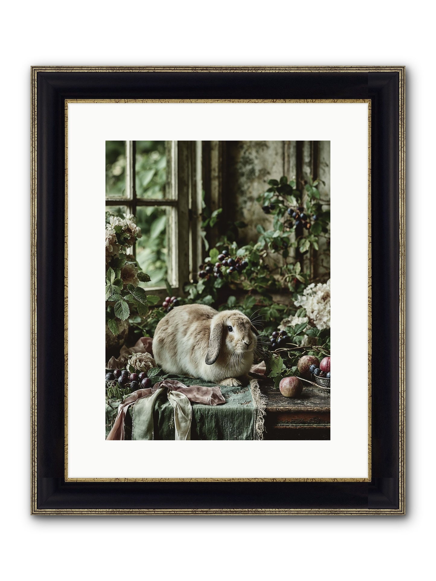 Giverny Framed Print - Black & Gold 12x16
