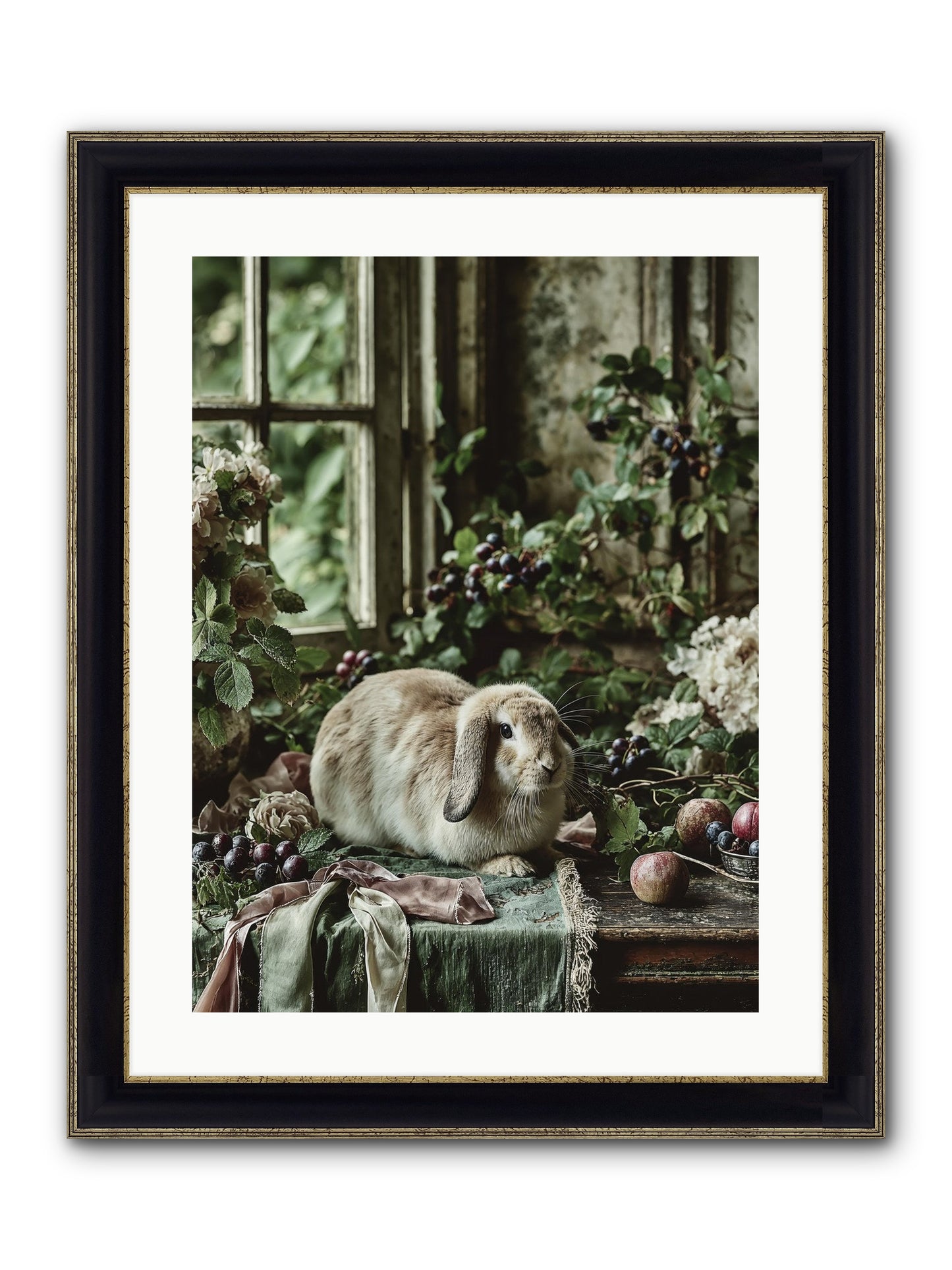 Giverny Framed Print - Black & Gold 18x24