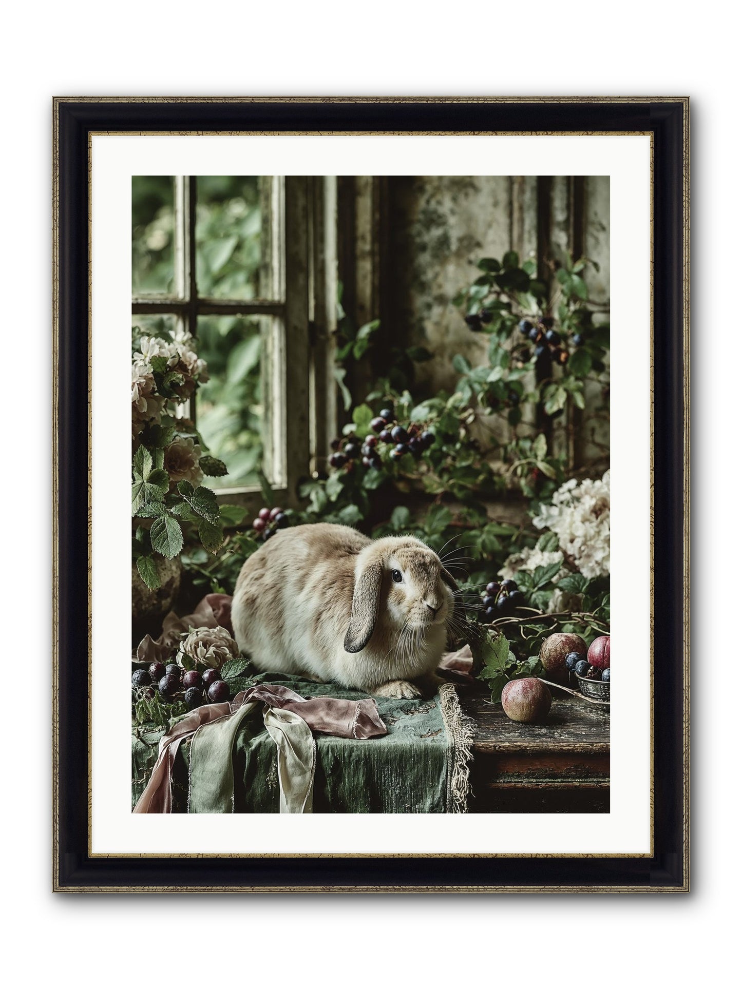 Giverny Framed Print - Black & Gold 24x32