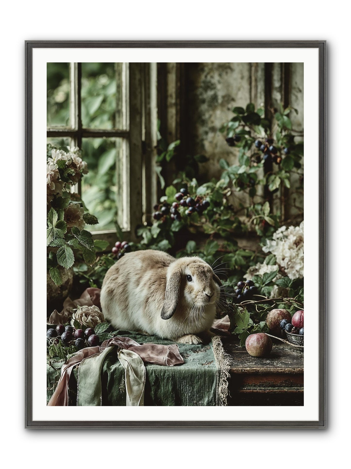Giverny Framed Print - Slimwoods Black/Silver 36x48