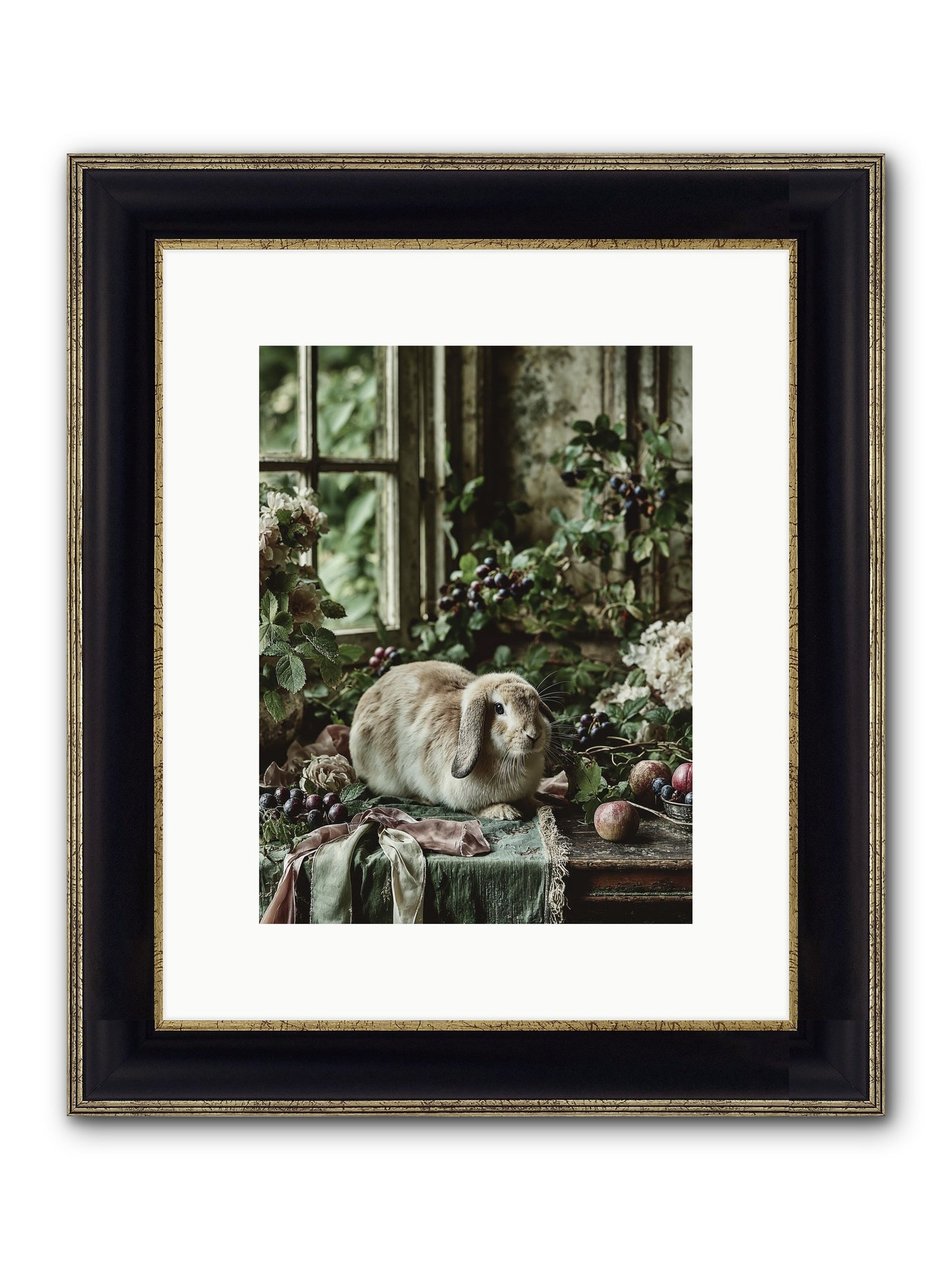Giverny Framed Print - Black & Gold 9x12