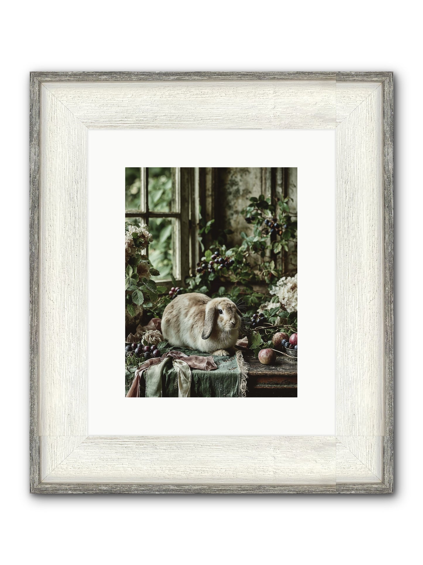 Giverny Framed Print - Driftwood White 9x12