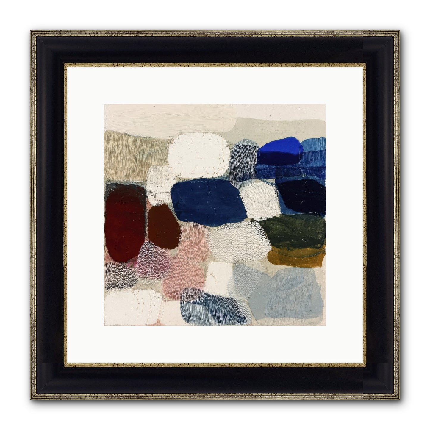 Glass Horizon Framed Print - Black & Gold 12x12
