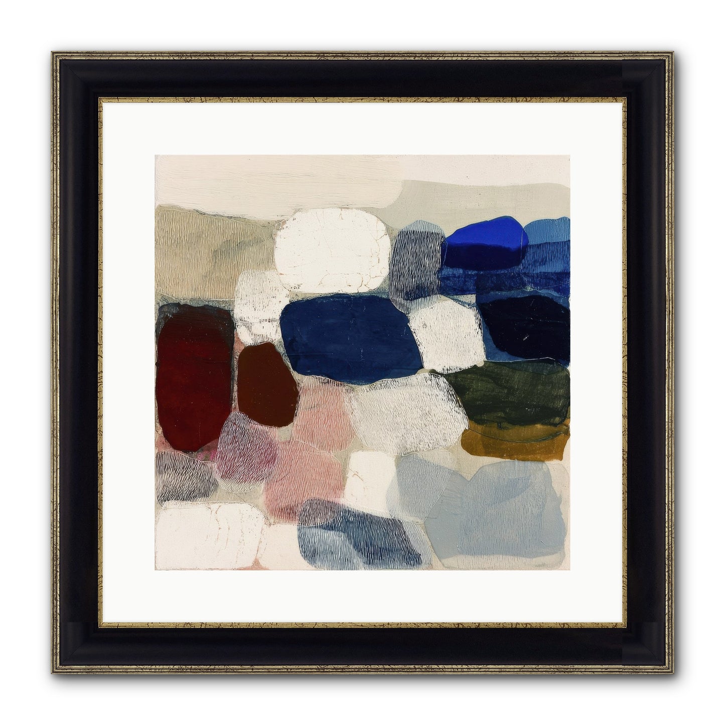 Glass Horizon Framed Print - Black & Gold 16x16