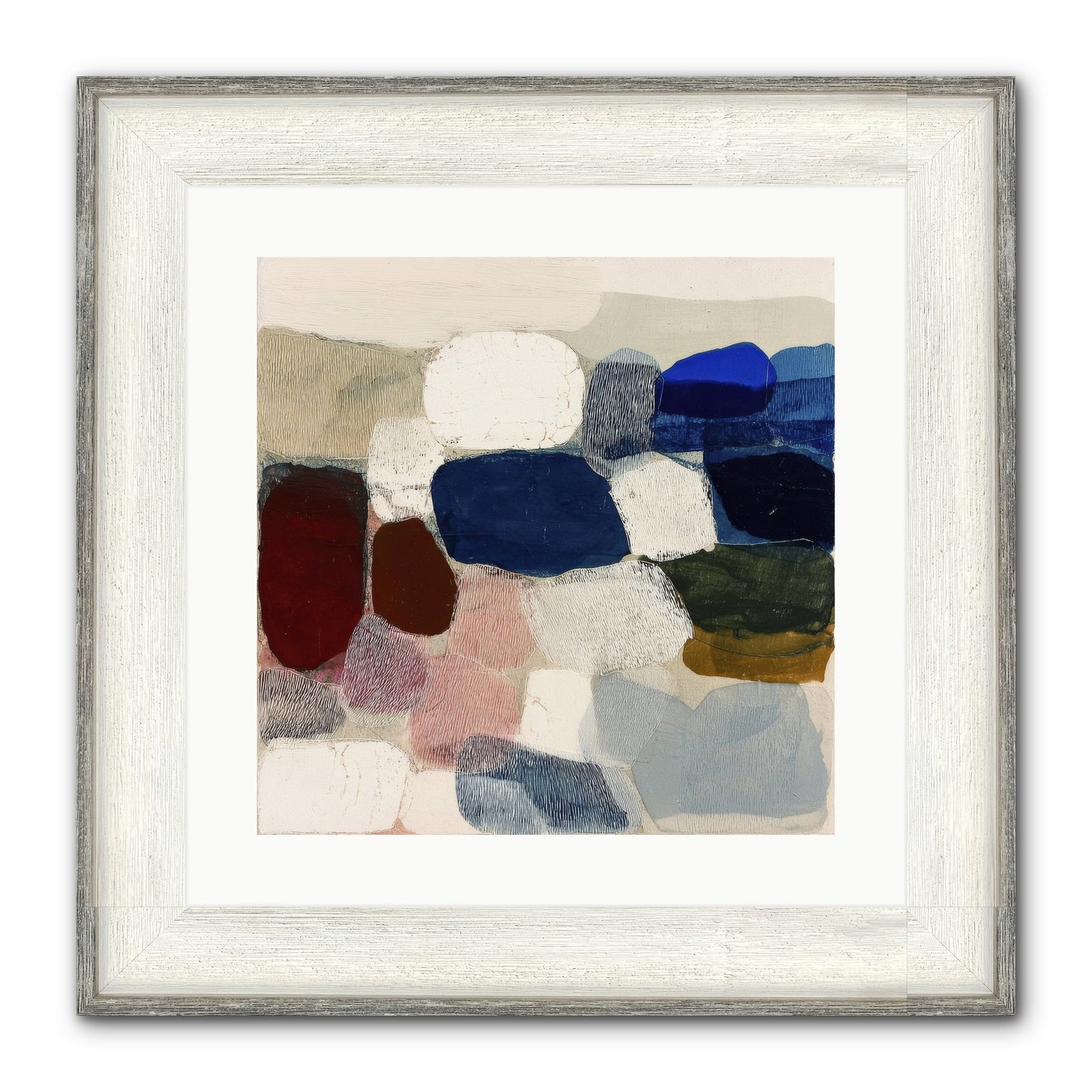 Glass Horizon Framed Print - Driftwood White 16x16