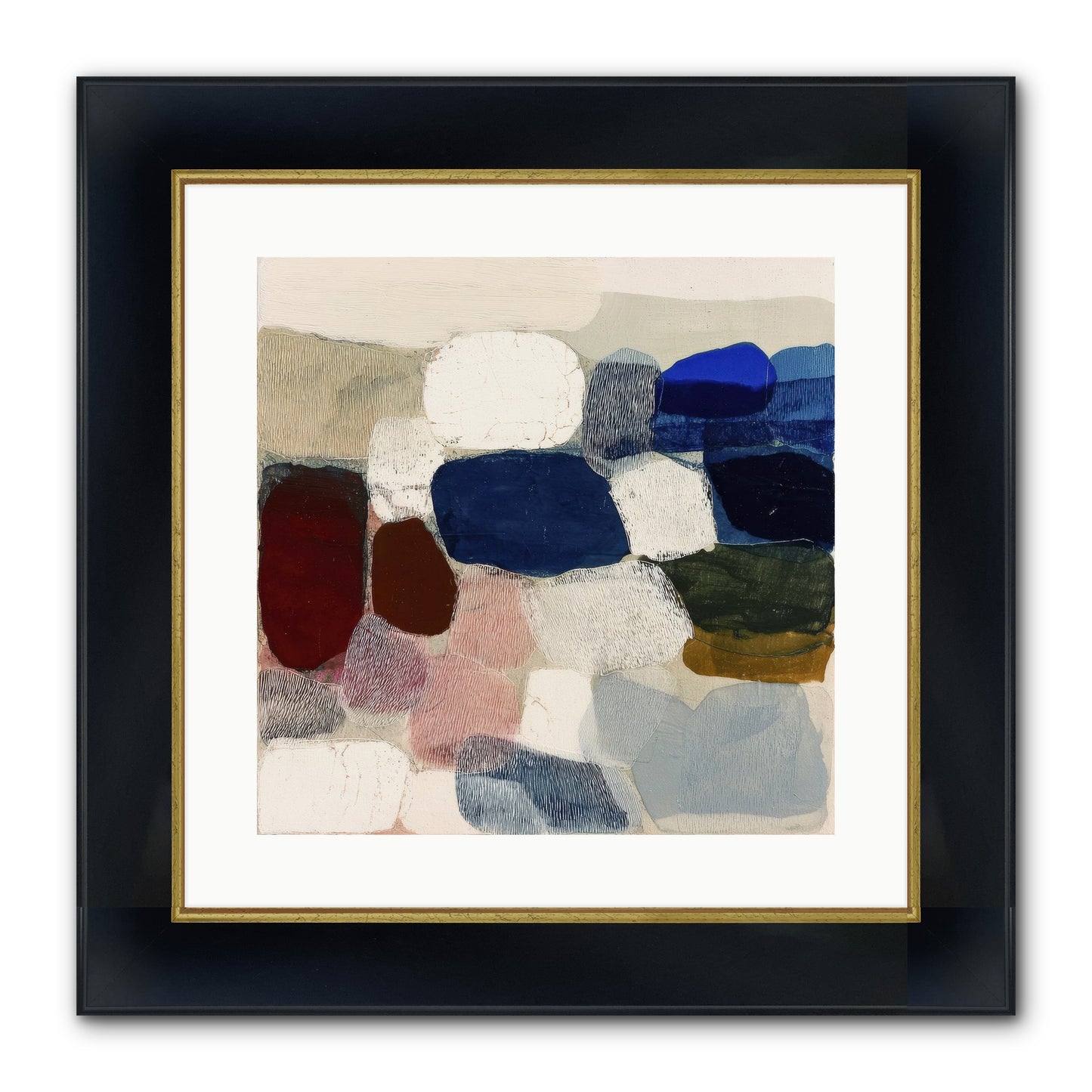 Glass Horizon Framed Print - Wide Black w/Gold 16x16