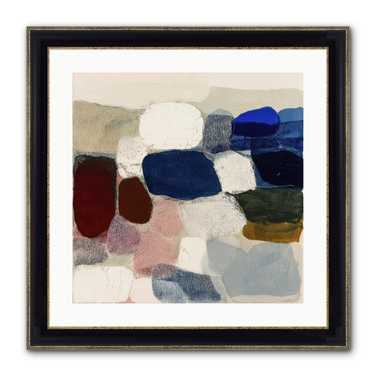 Glass Horizon Framed Print - Black & Gold 20x20