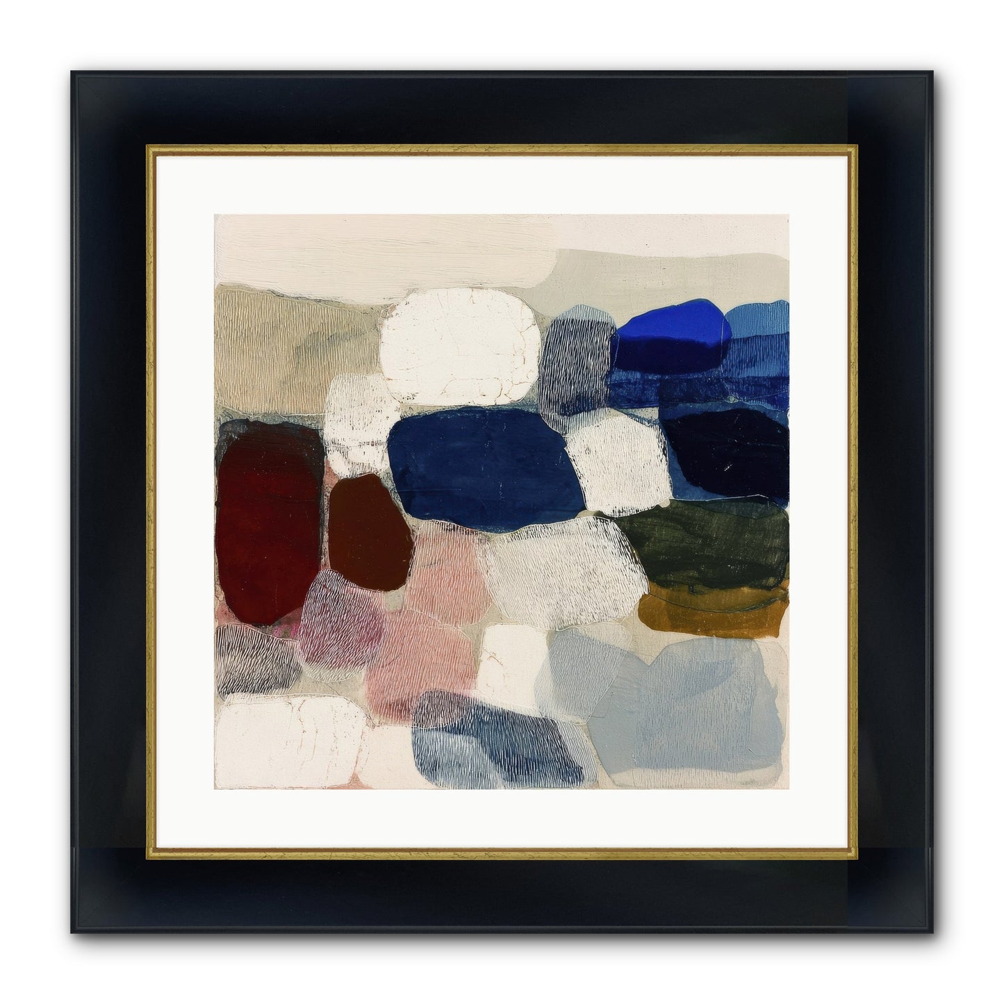 Glass Horizon Framed Print - Wide Black w/Gold 20x20