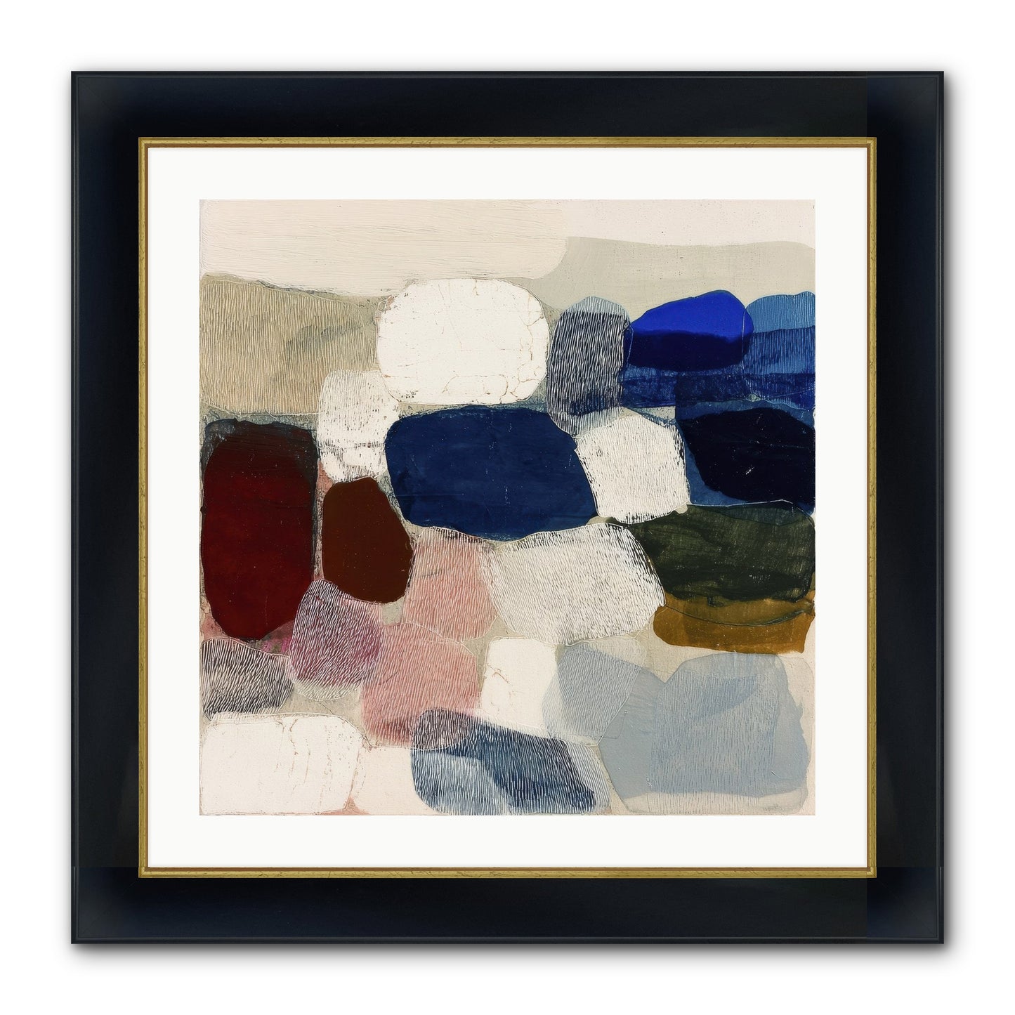 Glass Horizon Framed Print - Wide Black w/Gold 24x24