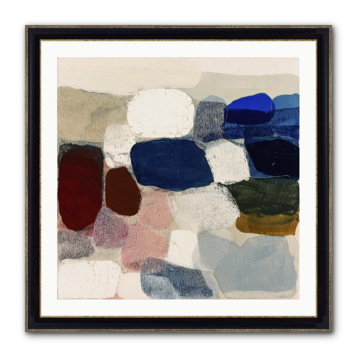 Glass Horizon Framed Print - Black & Gold 30x30