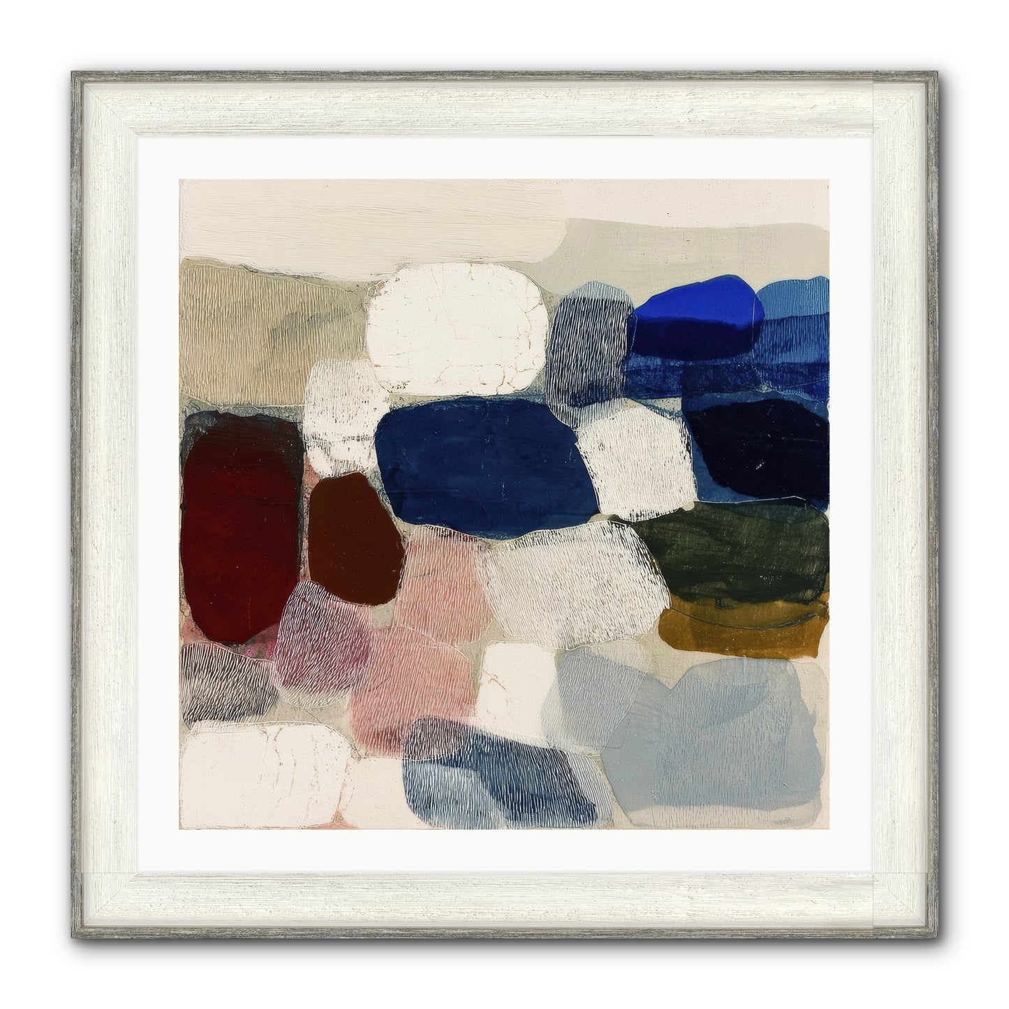 Glass Horizon Framed Print - Driftwood White 30x30