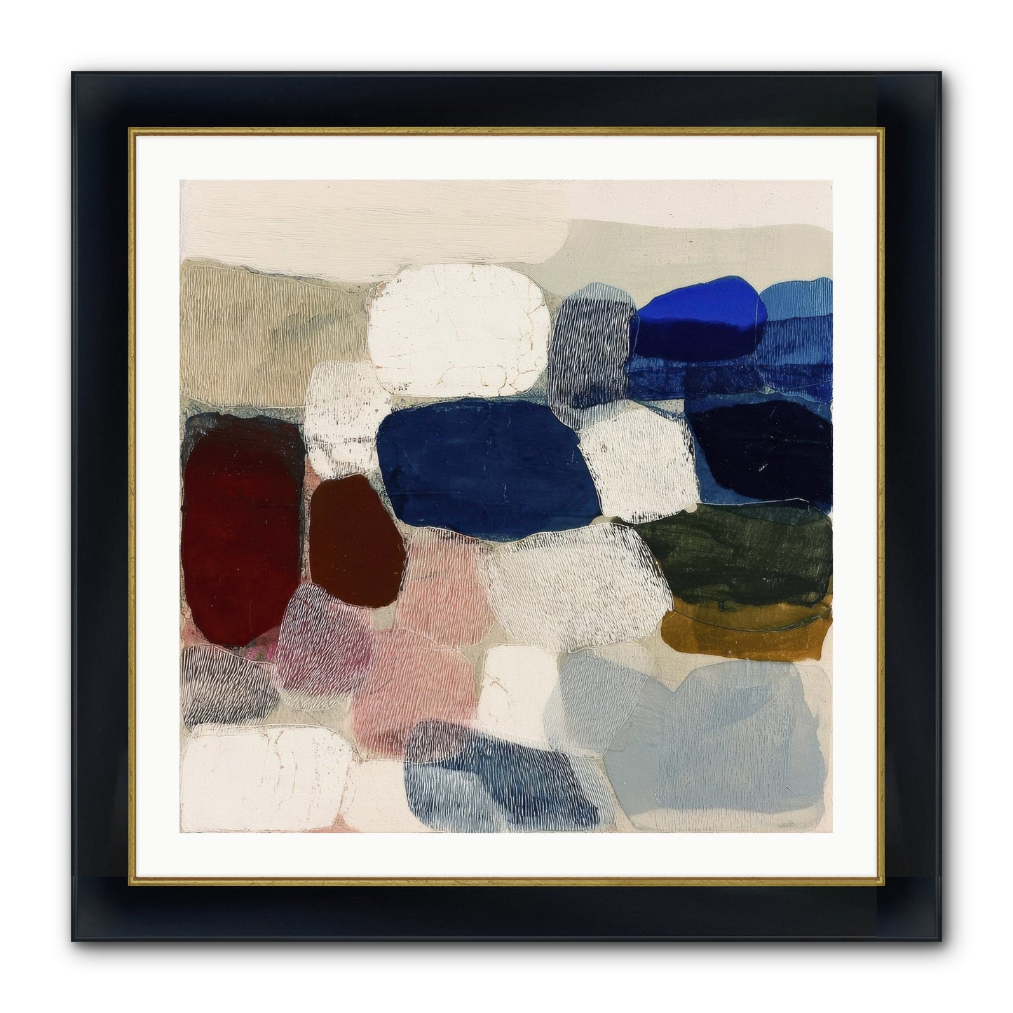 Glass Horizon Framed Print - Wide Black w/Gold 30x30