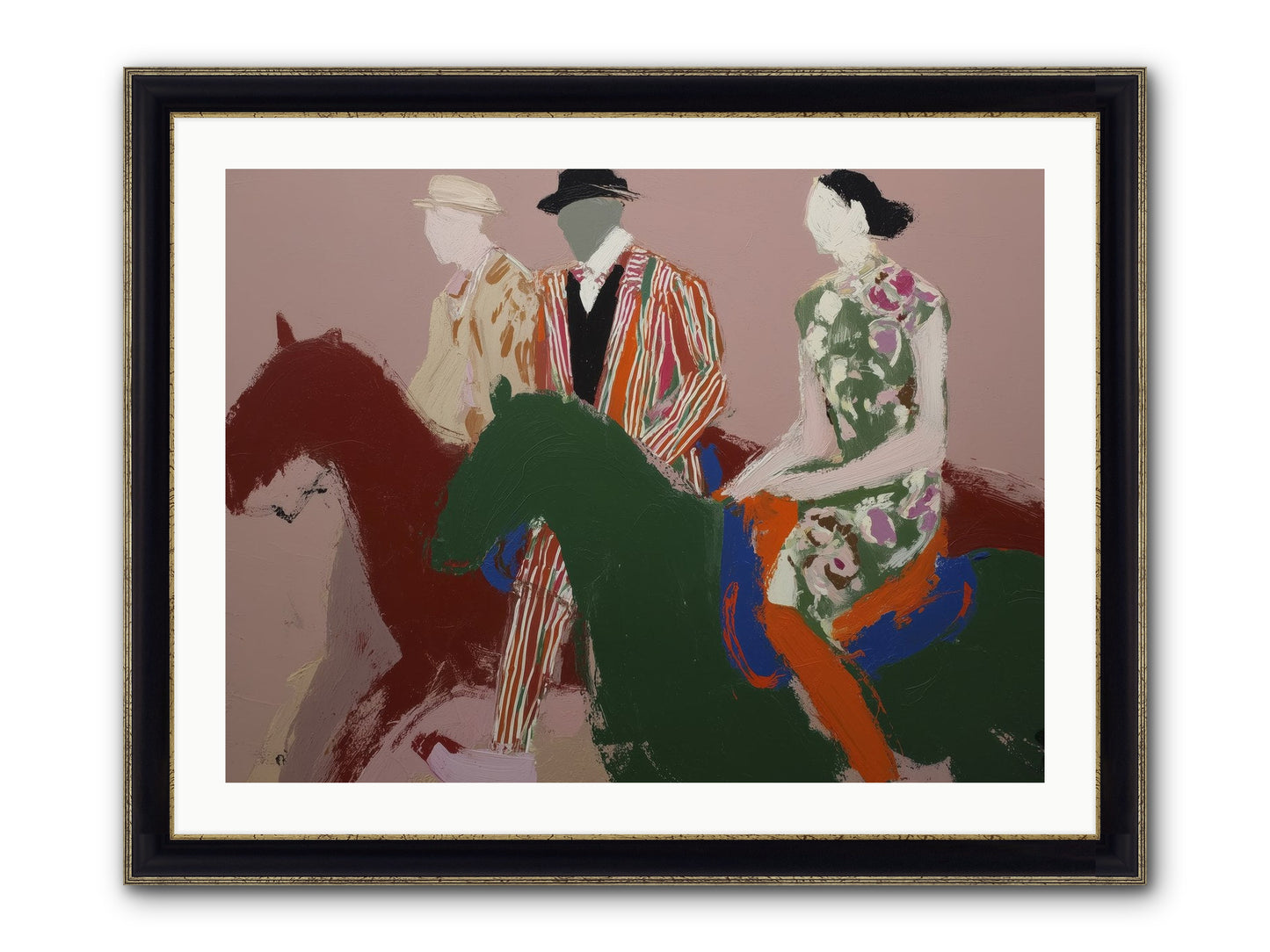 Glassvine Lament Framed Print - Black & Gold 32x24
