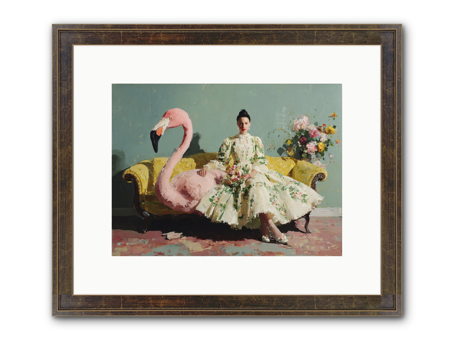 Glasswing Parlor Framed Print - Slimwoods Black/Gold 12x9