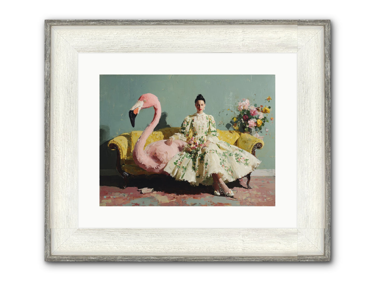 Glasswing Parlor Framed Print - Driftwood White 16x12