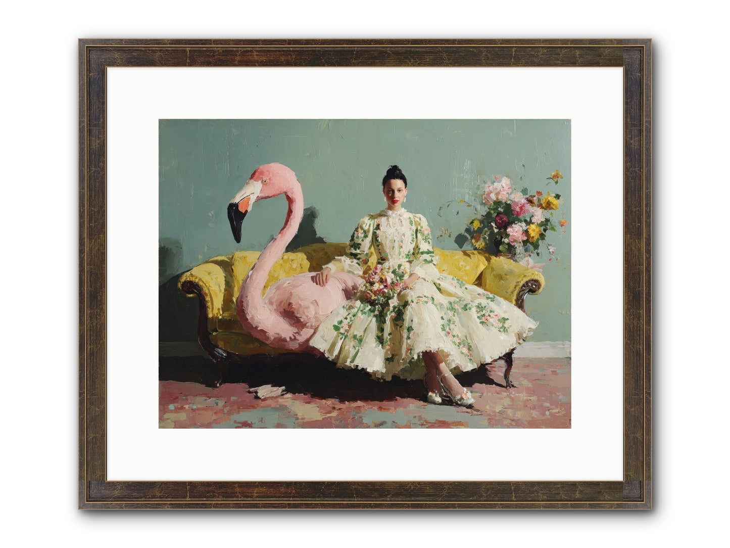 Glasswing Parlor Framed Print - Slimwoods Black/Gold 16x12