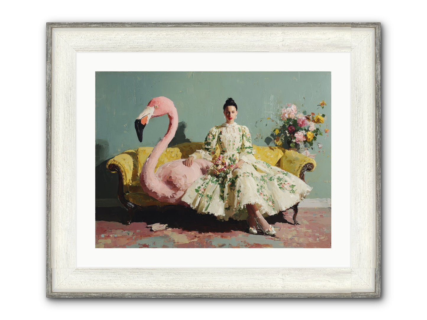 Glasswing Parlor Framed Print - Driftwood White 24x18