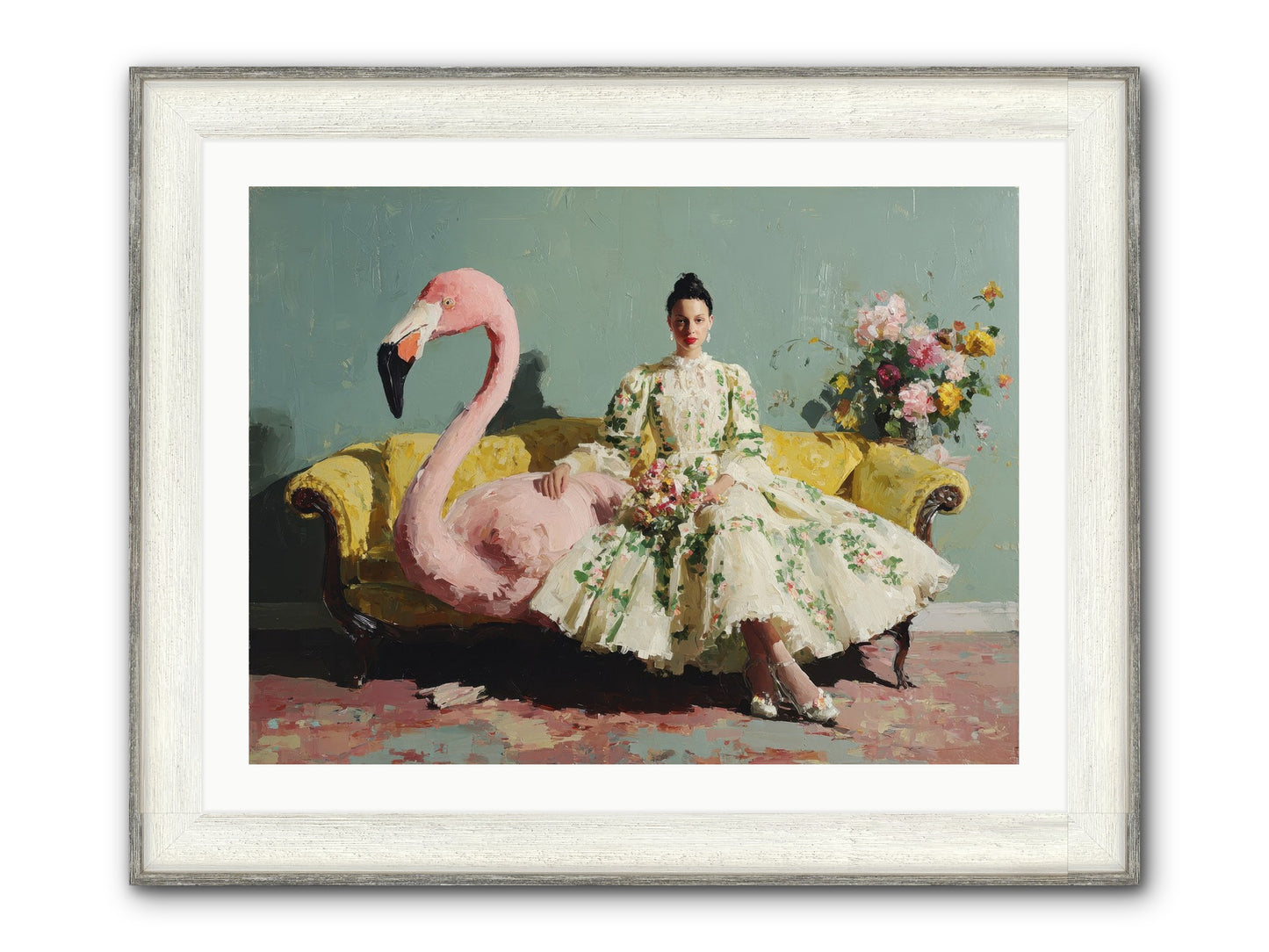 Glasswing Parlor Framed Print - Driftwood White 32x24