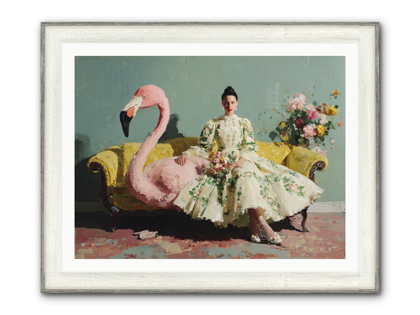 Glasswing Parlor Framed Print - Driftwood White 40x30