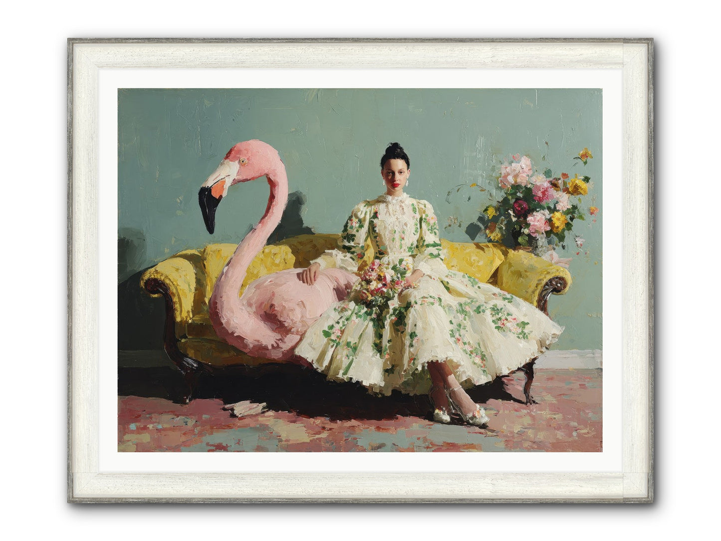 Glasswing Parlor Framed Print - Driftwood White 48x36