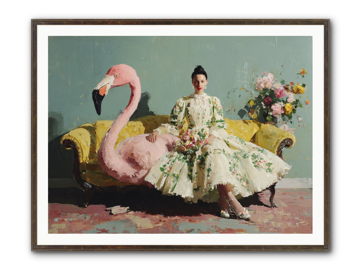 Glasswing Parlor Framed Print - Slimwoods Black/Gold 48x36