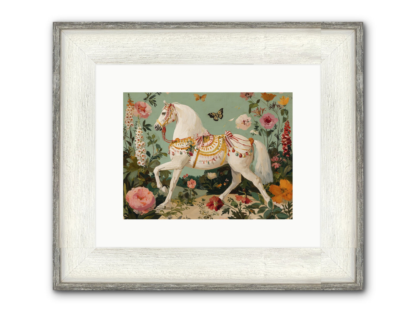 Glimmers In The Quiet Grove Framed Print - Driftwood White 12x9