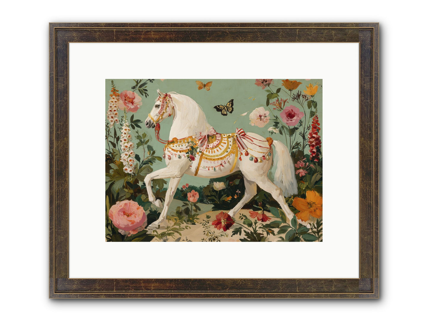 Glimmers In The Quiet Grove Framed Print - Slimwoods Black/Gold 12x9