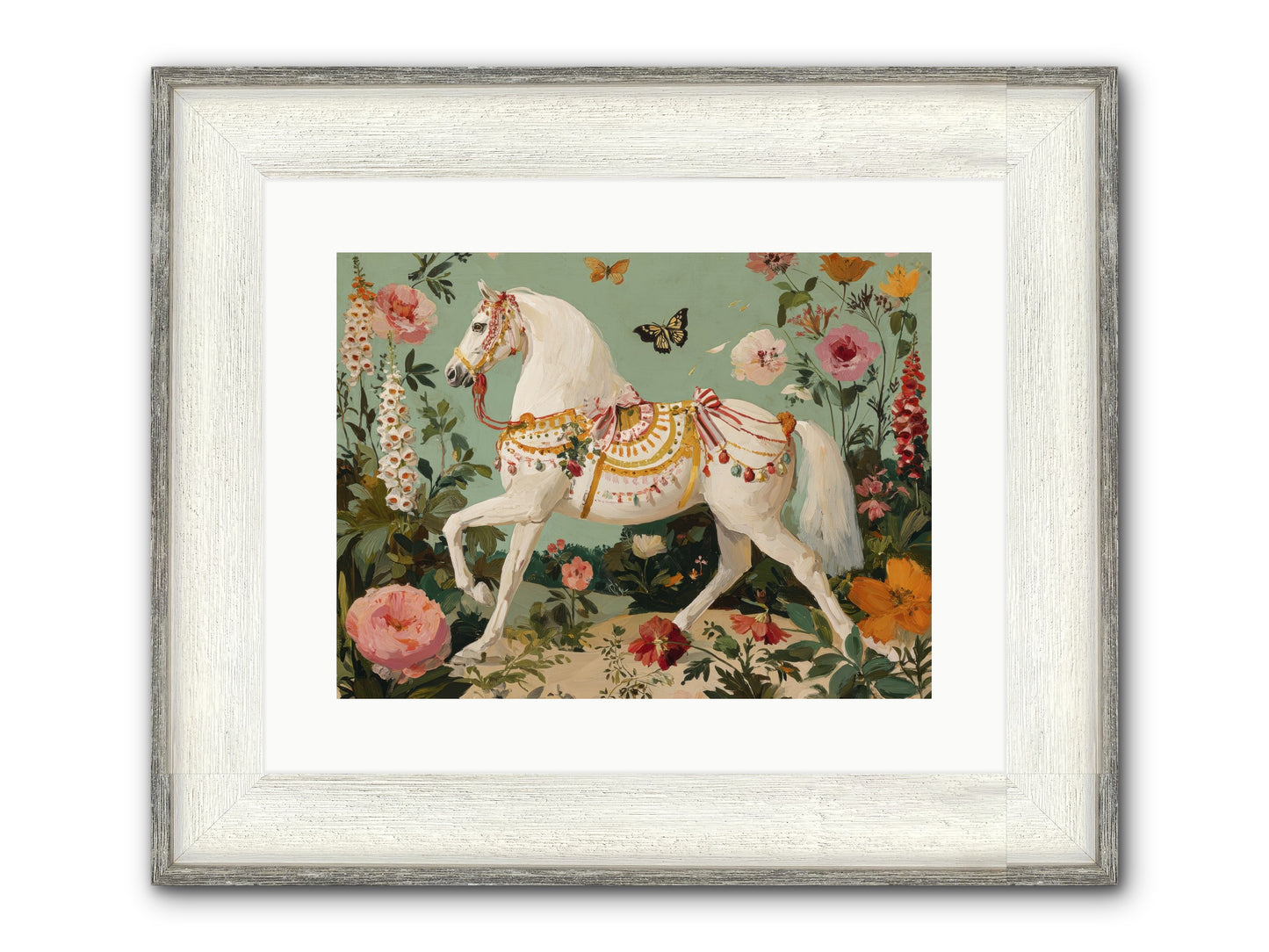 Glimmers In The Quiet Grove Framed Print - Driftwood White 16x12