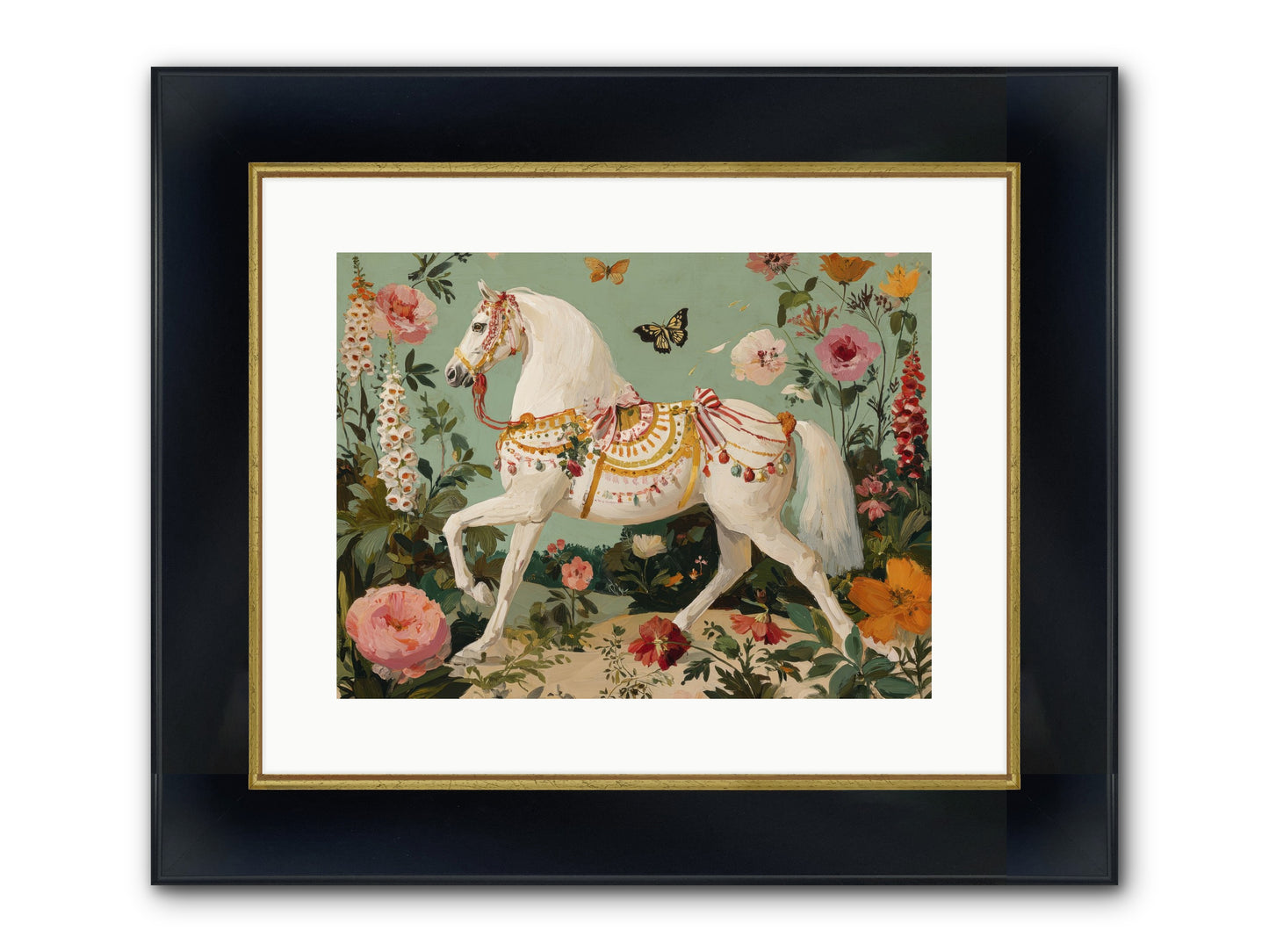 Glimmers In The Quiet Grove Framed Print - Wide Black w/Gold 16x12