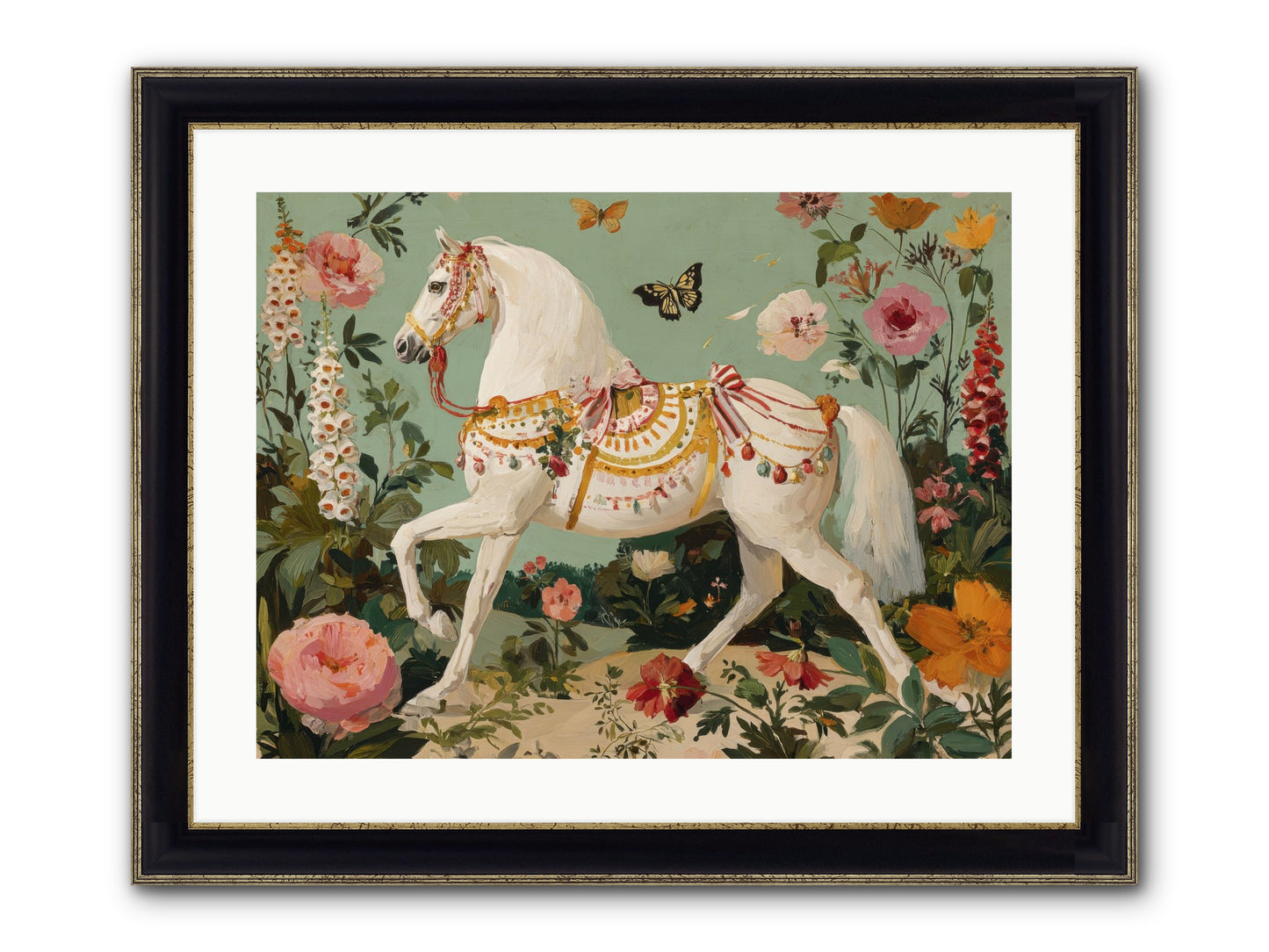 Glimmers In The Quiet Grove Framed Print - Black & Gold 24x18
