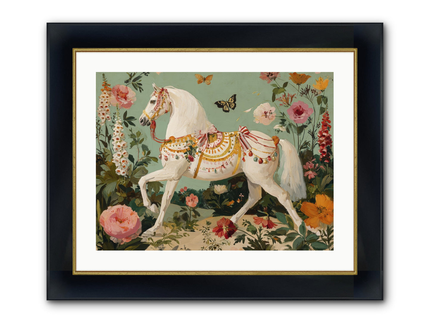 Glimmers In The Quiet Grove Framed Print - Wide Black w/Gold 24x18