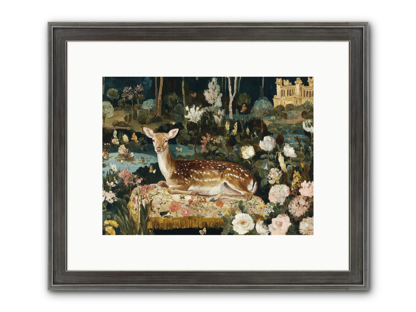 Glint Nest Framed Print - Slimwoods Black/Silver 12x9