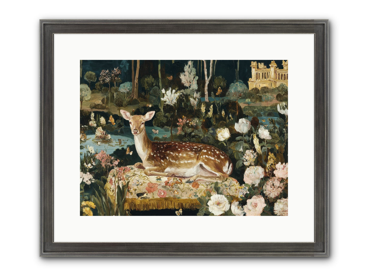 Glint Nest Framed Print - Slimwoods Black/Silver 16x12