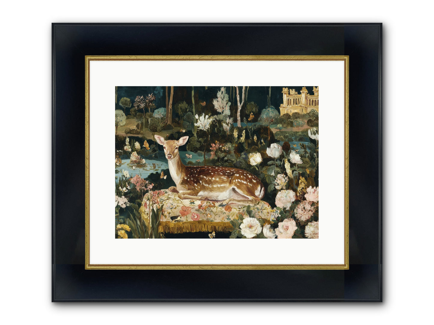 Glint Nest Framed Print - Wide Black w/Gold 16x12