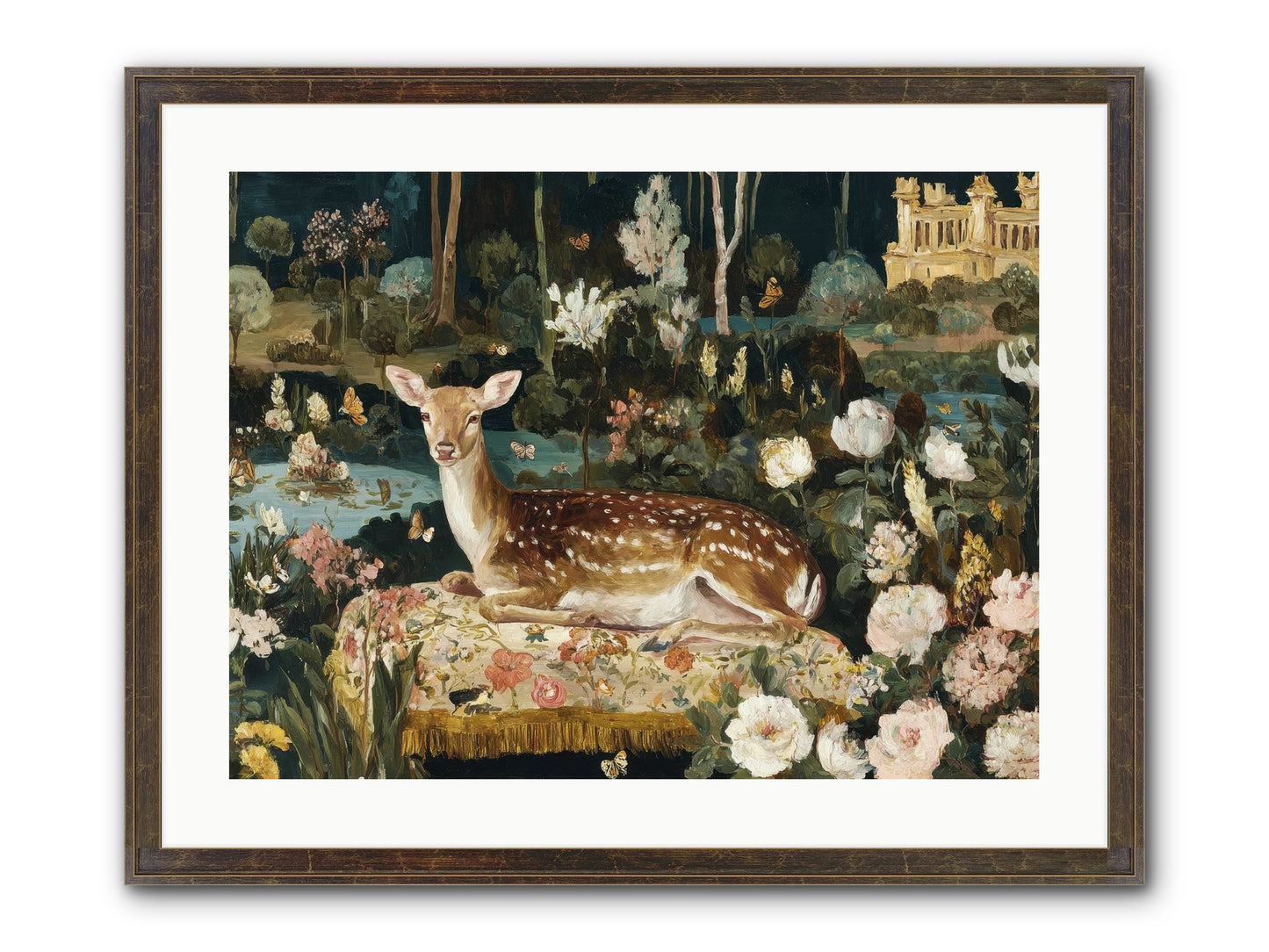 Glint Nest Framed Print - Slimwoods Black/Gold 24x18