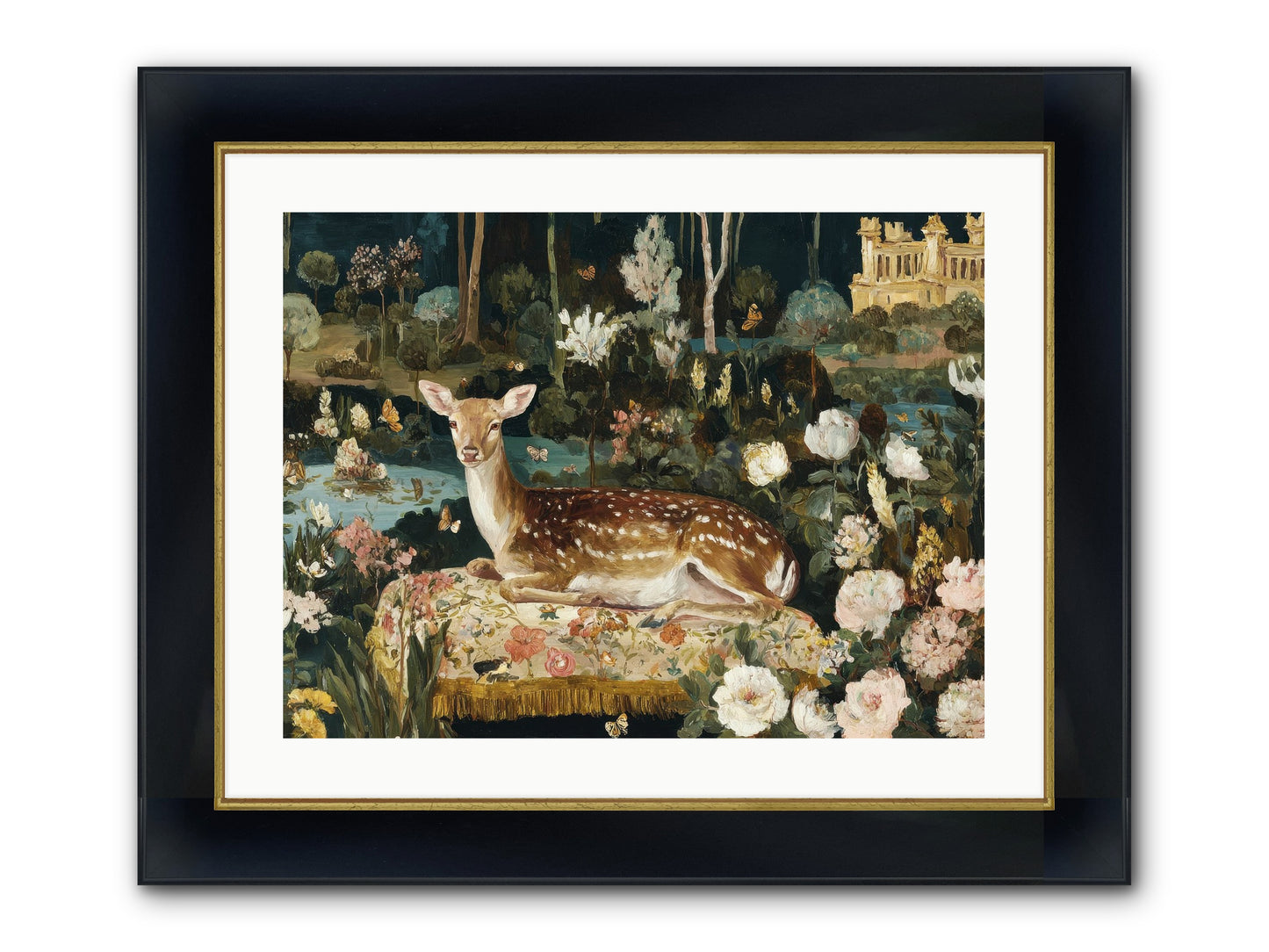 Glint Nest Framed Print - Wide Black w/Gold 24x18
