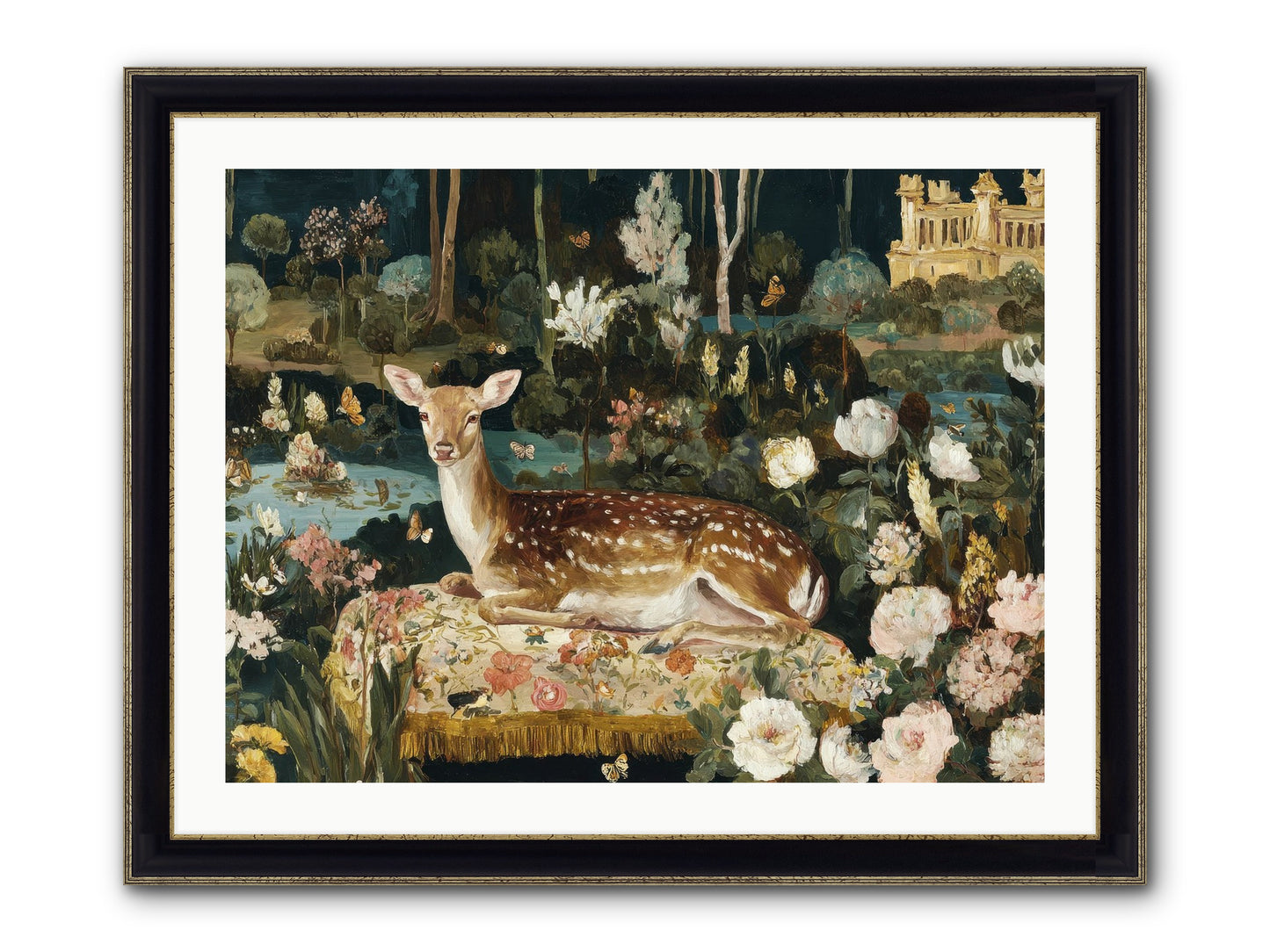 Glint Nest Framed Print - Black & Gold 32x24