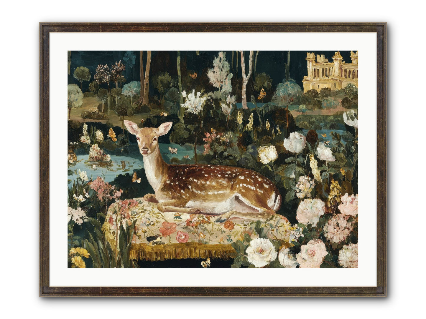 Glint Nest Framed Print - Slimwoods Black/Gold 32x24