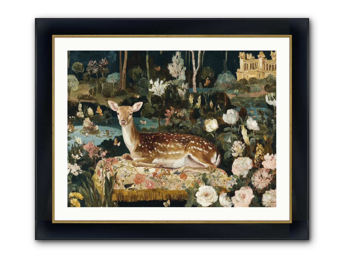 Glint Nest Framed Print - Wide Black w/Gold 32x24