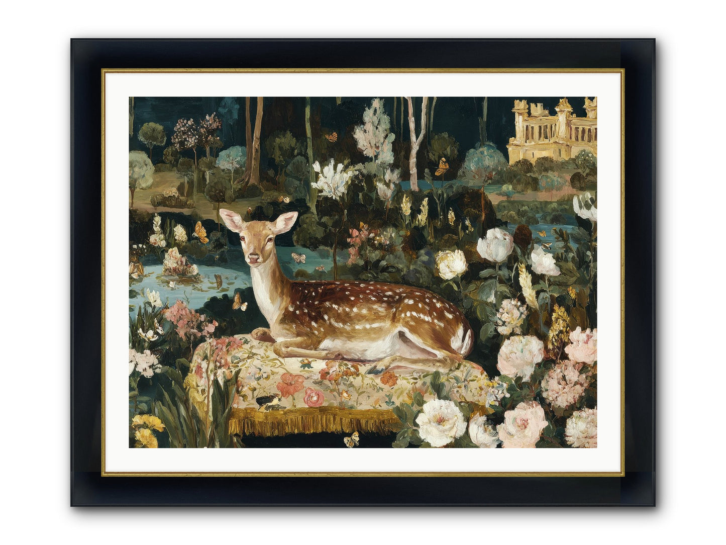 Glint Nest Framed Print - Wide Black w/Gold 40x30