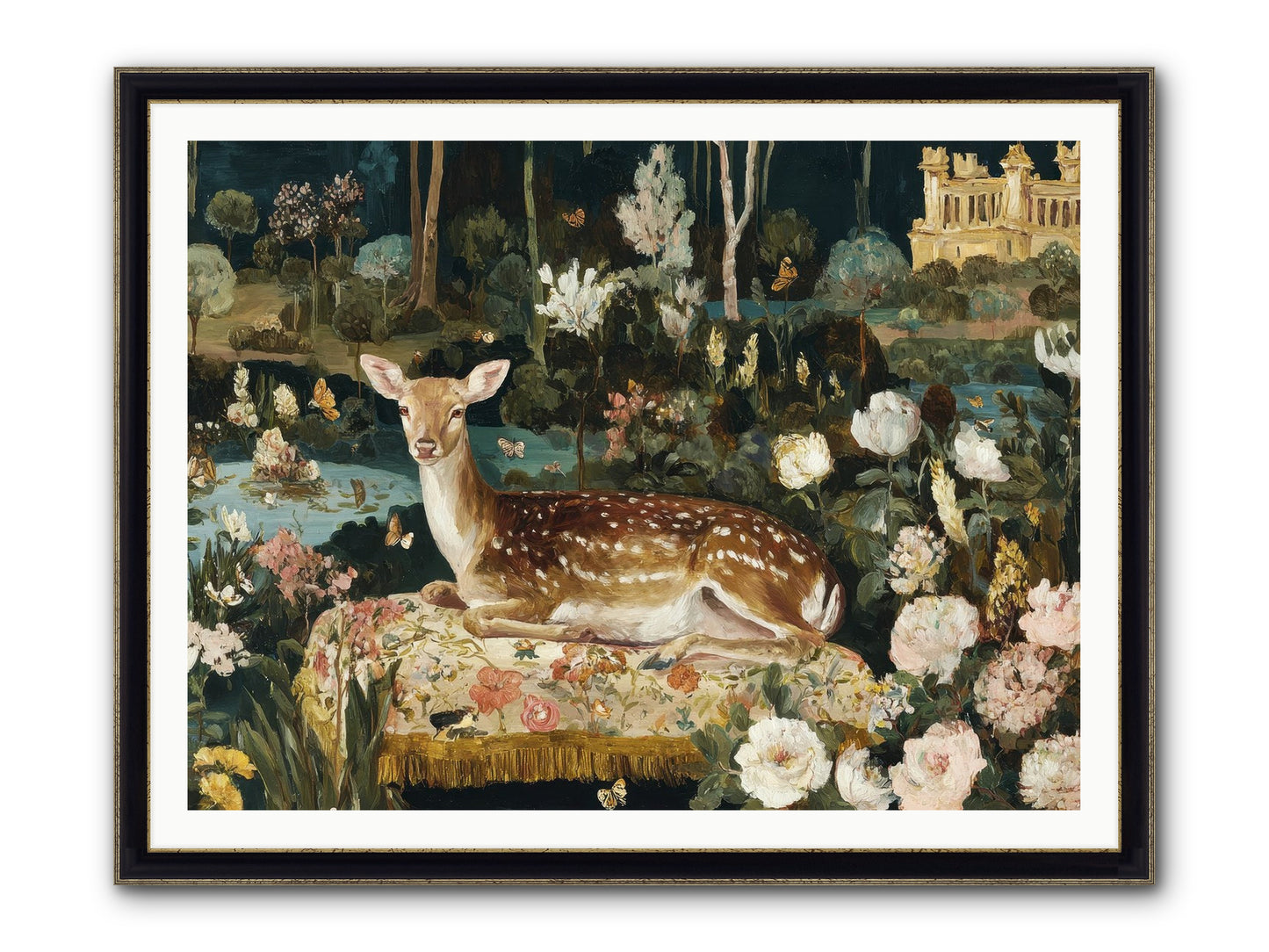 Glint Nest Framed Print - Black & Gold 48x36