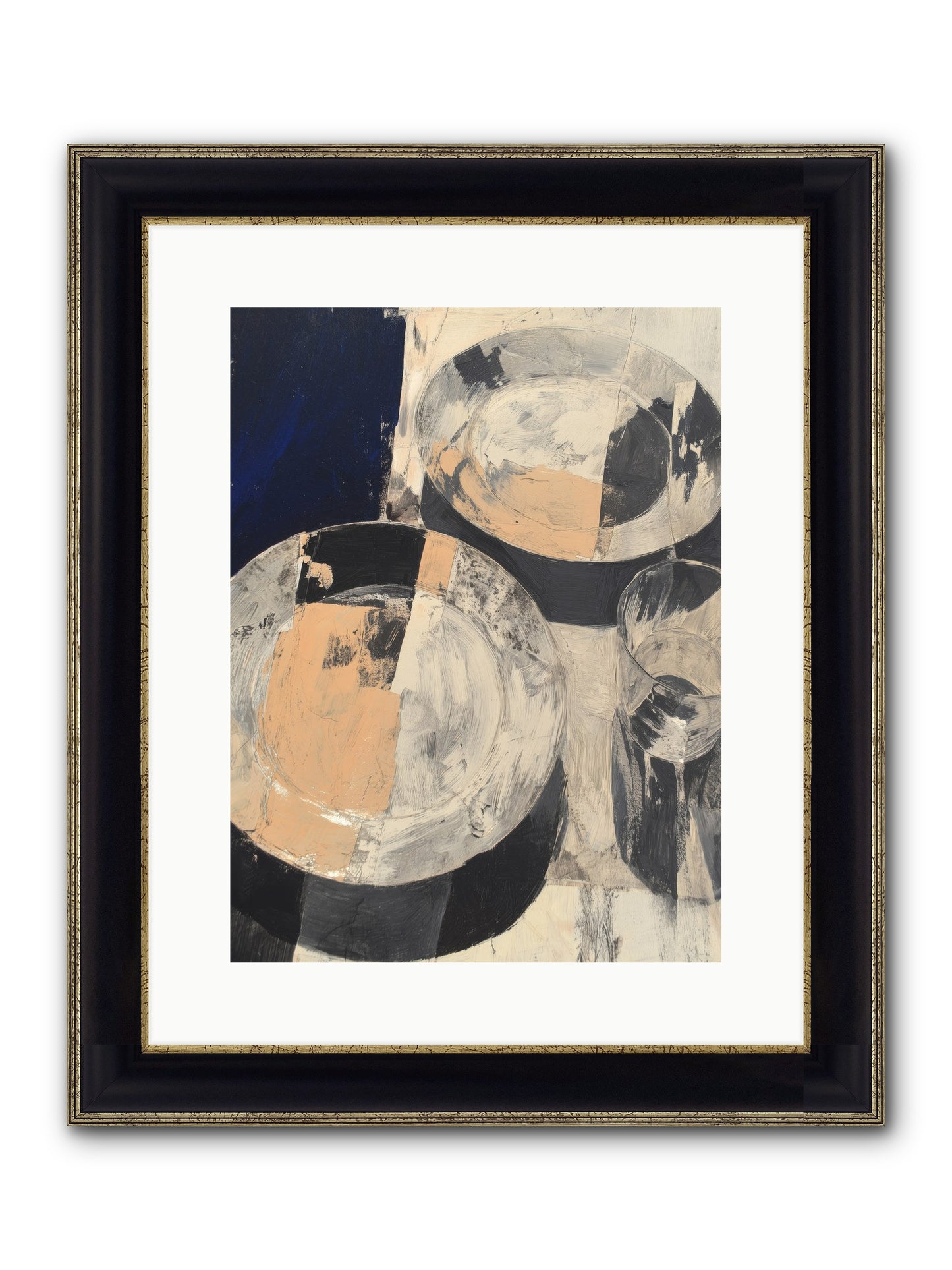 Glinting Haven Framed Print - Black & Gold 12x16