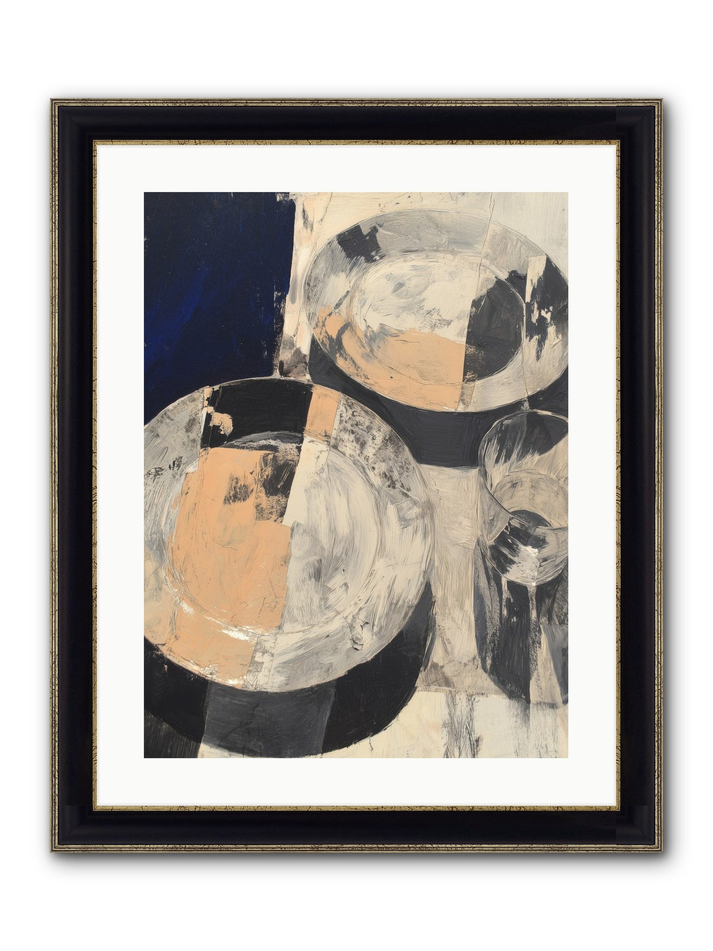 Glinting Haven Framed Print - Black & Gold 18x24