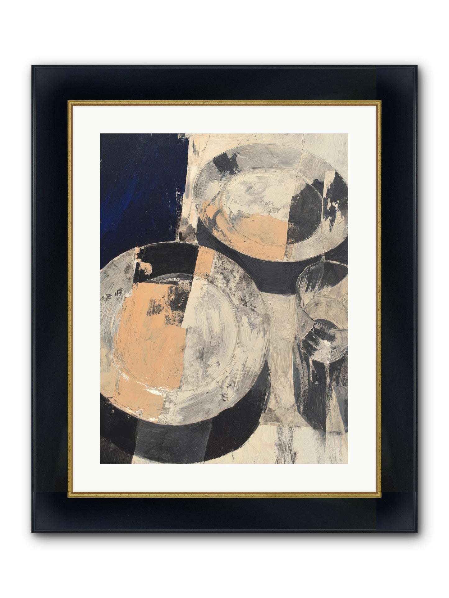 Glinting Haven Framed Print - Wide Black w/Gold 18x24