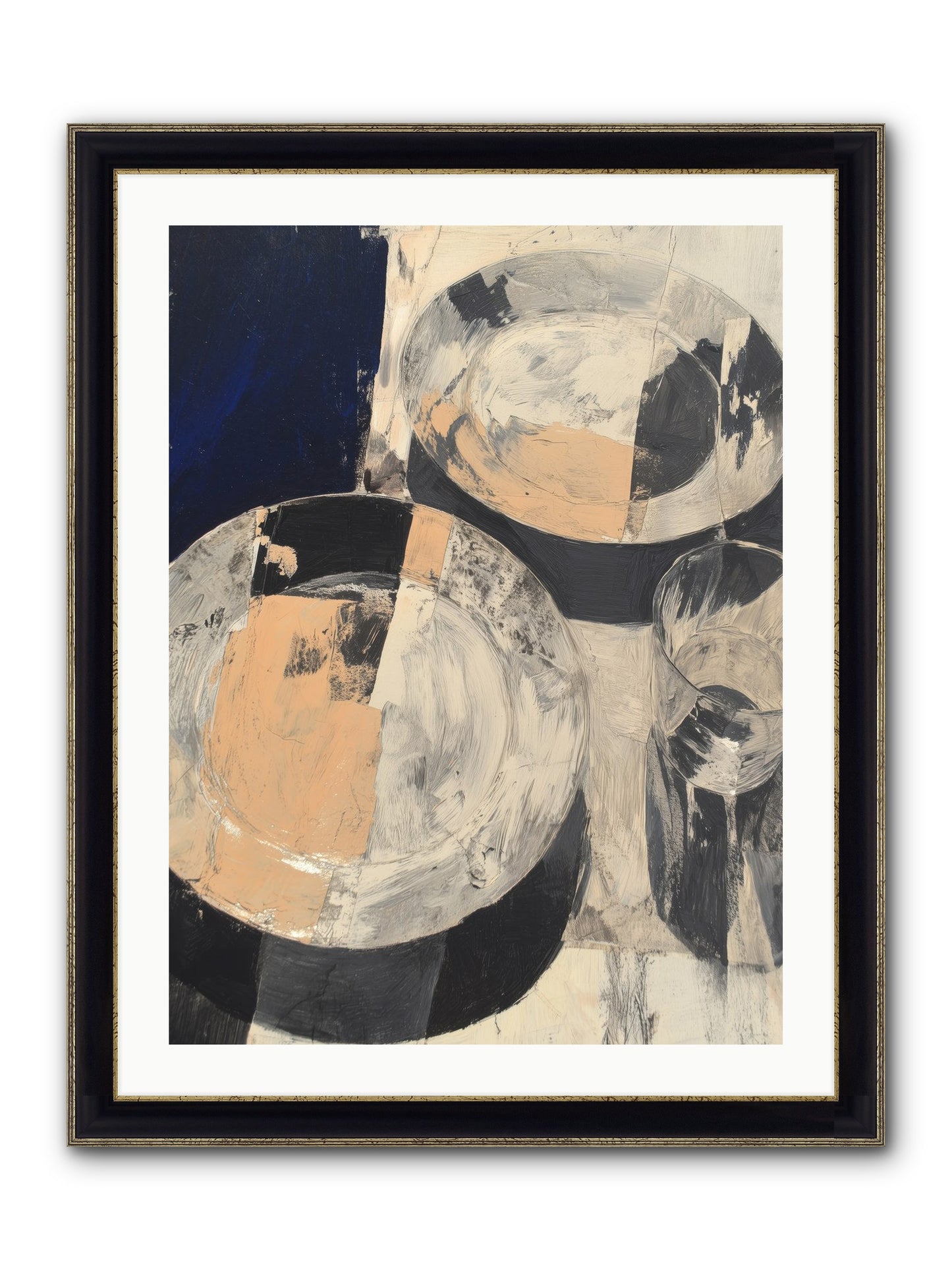 Glinting Haven Framed Print - Black & Gold 24x32