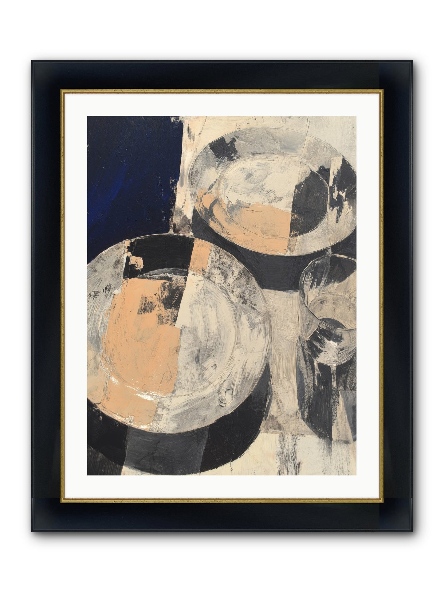 Glinting Haven Framed Print - Wide Black w/Gold 24x32