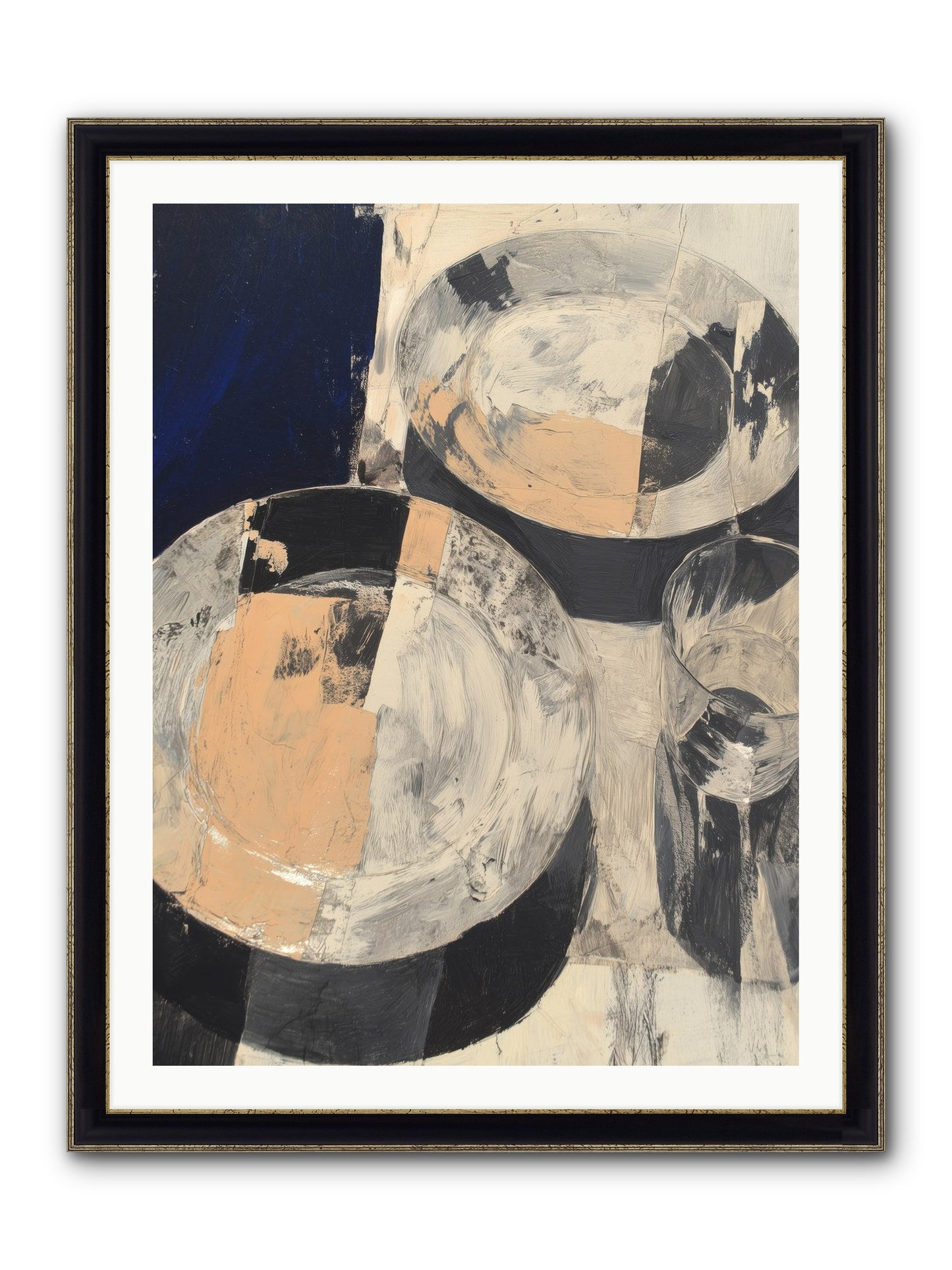 Glinting Haven Framed Print - Black & Gold 30x40