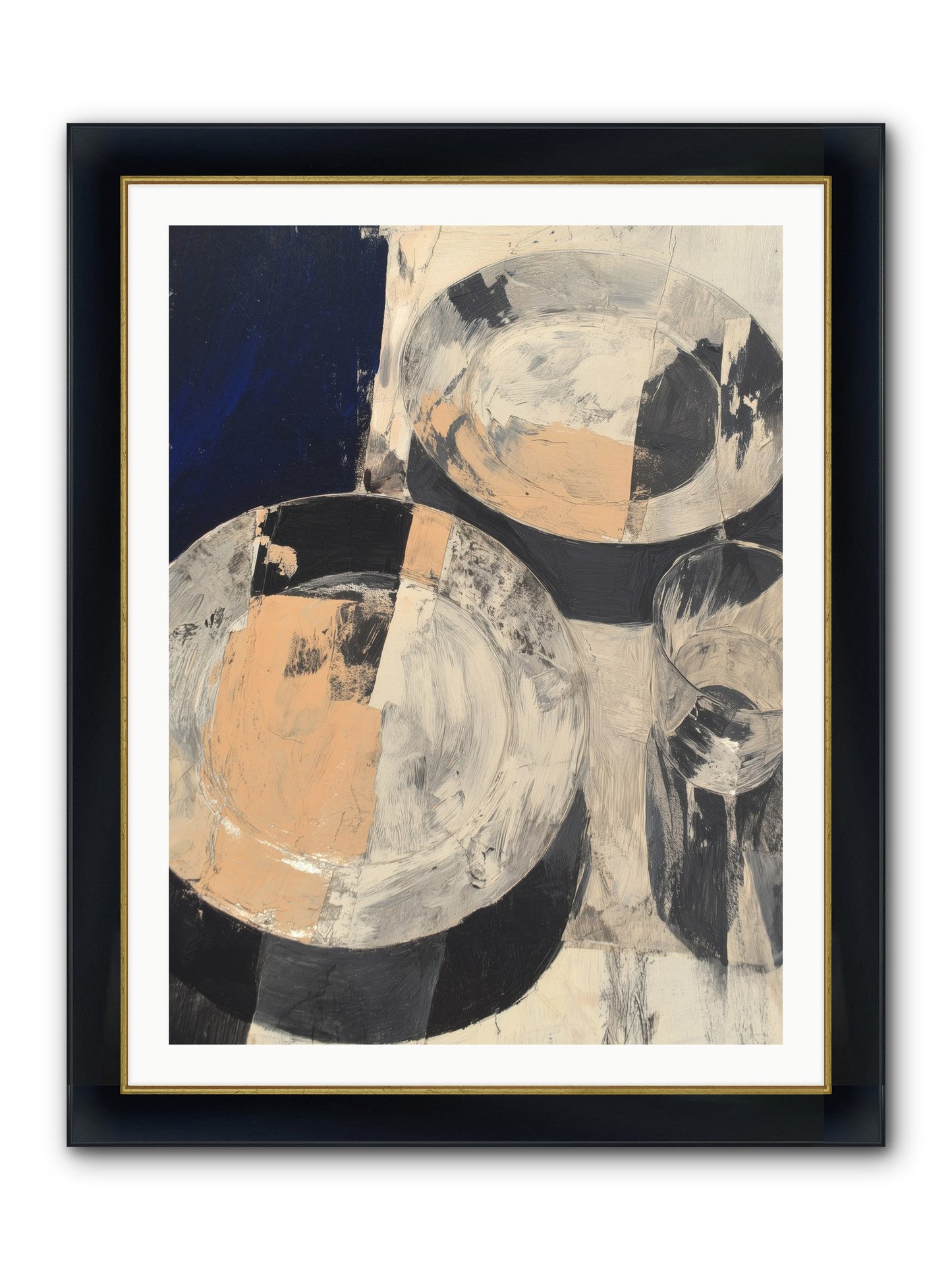 Glinting Haven Framed Print - Wide Black w/Gold 30x40